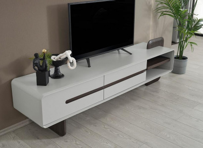 Wäisst niddrëgt Schief modern RTV 2-dieries Wunnzëmmer Sideboard Holzmiwwel