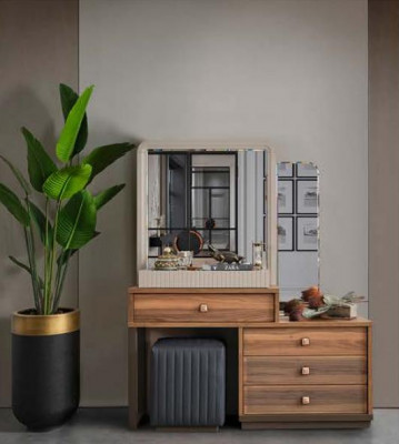 Brongen Optrëschpult Luxus Holz Friséierdësch Moderne Kosmetiksdësch