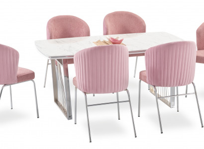 Iessgrupp Iessdësch 6x Still Moderne Dësch Luxus Miwwelen Iesszëmmer 7st.