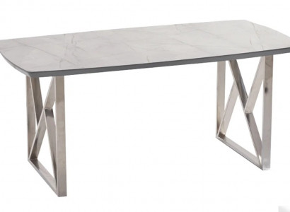 Luxus Dëscher Iesszëmmer Dësch Metall Iesszëmmerdësch Modern Miwwelen Edelstahl