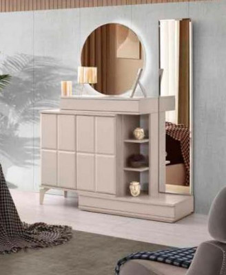 Schminktisch mat Spigel Beige Designer Modern Schlofzëmmer Eefaarweg