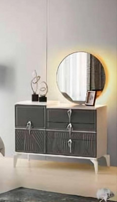 Schminktisch mat Spigel Gro Beige Zweefaarweg Modern Design Rechteckeg