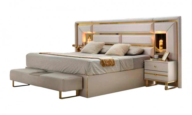 Bett Schlofkummer Modernen Design Rechteckeg Wäiss Eefaarweg Modernen Design