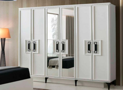 Kleederschaf Rechteckeg Form Modern Design Stil Wäiss Eenfaarweg Schlofzëmmer