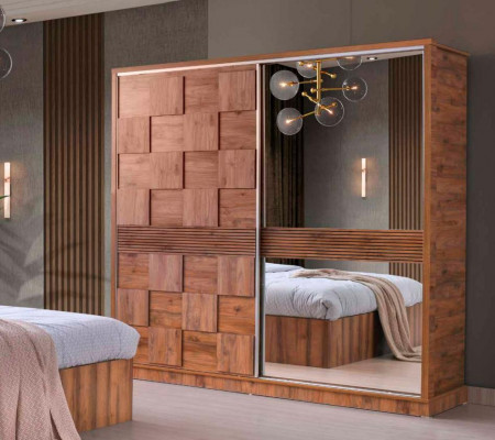 Kleederschaaf Reecteckeg Brong Muster Eenfaarweg Moderne Design Stil Schlofzëmmer