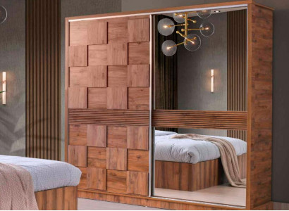 Kleederschaaf Reecteckeg Brong Muster Eenfaarweg Moderne Design Stil Schlofzëmmer