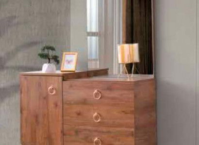 Schminktisch mat Spigel Modern Rechteck Design Braun Schlofzëmmer Eenfaarweg
