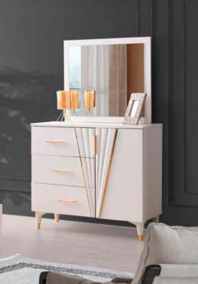 Schminktisch mat Spigel Schlofkummer Wäiss Eenfaarweg Rechteckeg Modern Design