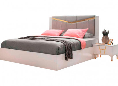 Schlofkummer Bett Duebelbett Wäiss Eenfaarweg Modern Design Rächteeckeg