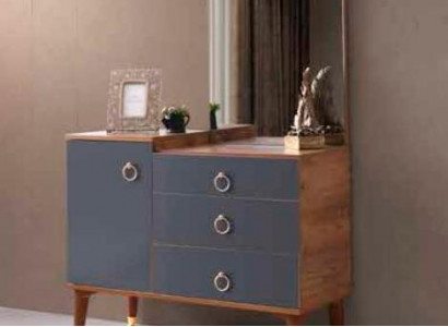 Schminktisch mat Spigel Gro Braun Zweefaarweg Modern Design Schlofzëmmer