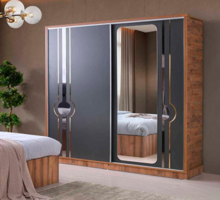 Kleederschaaf Griich Brong Zweefaarweg Modern Design Schlofkummer Rechteckeg