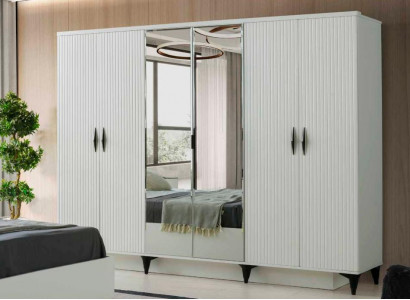 Kleedermaaschinn Wäiss Eefaarweg Modern Rechteckeg Design Schlofzëmmer Schaf