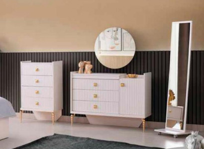 Schminktisch mat Spigel Wäiss Eefaarweg Modern Rechteckeg Design Schlofkummer