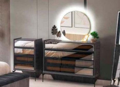 Kommode mat Spigel, Grof, Eenfaarweg, Modern, Recht-Eckeg Form, Schlofzëmmer Stil