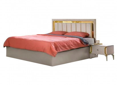 Schlofzimmer Duebelbett Beige Eefaarweg Modern Réckelteg Design Stil Bett