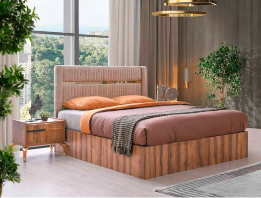 Braun-Rosa Schlofkummer Garnitur Designer Edele Duebelbett Nuetsdëscher