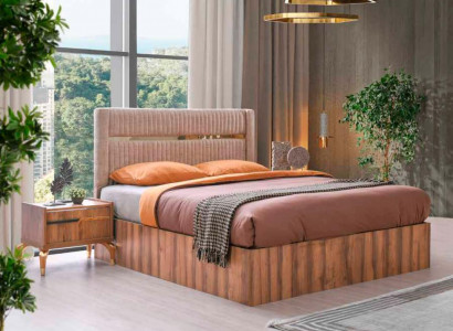 Braun-Rosa Schlofkummer Garnitur Designer Edele Duebelbett Nuetsdëscher