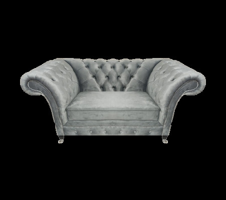 Wunnzëmmer Designer Fauteuil Gro Chesterfield Stoffsessel Luxus Polstermébel