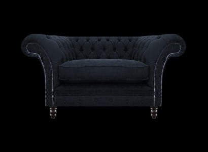 Wunnzëmmer Blo Designer Fauteuil Chesterfield Polstersëtz Ariichtung