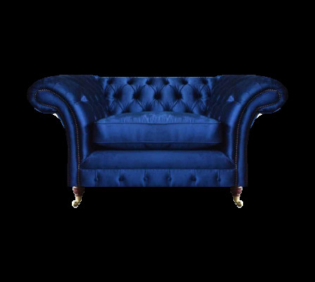 Blo Sesselen Modern Chesterfield Sëtzmooss Luxus Wunnzëmmer Ariichtung