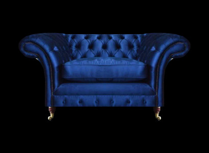 Blo Sesselen Modern Chesterfield Sëtzmooss Luxus Wunnzëmmer Ariichtung