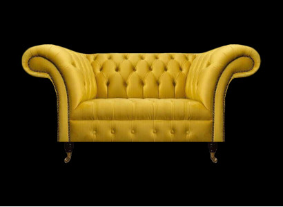 Chesterfield Giel Canapé Wunnzëmmer Polstersofa Designer Zweisëtzer