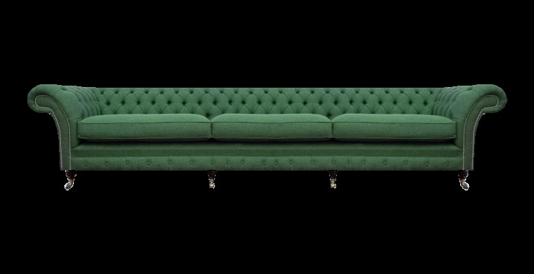 Chesterfield donkelgréng Canapé Modernen Gepolsterten 3-Sëtzer Luxusmiwwelen