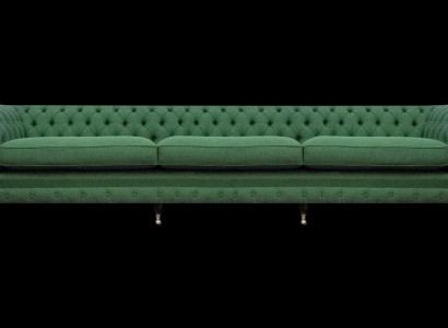 Chesterfield donkelgréng Canapé Modernen Gepolsterten 3-Sëtzer Luxusmiwwelen
