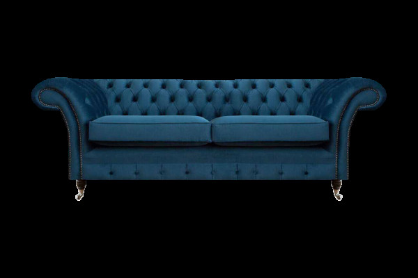 Blo Liewenzëmmer Chesterfield Sëtzmiwwelen Luxus Canapéë Designer 2-Sëtzer
