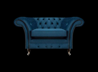 Bloen Chesterfield Still aus Stoff fir d'Wunnzëmmer Luxus-Stoffmöbel Einsitzer