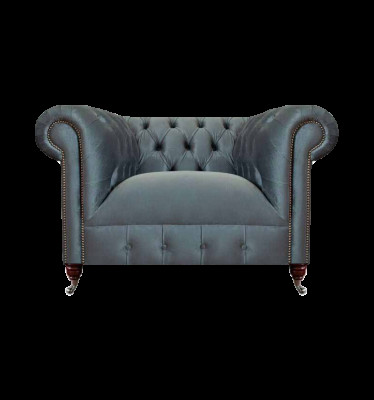 Chesterfield Groe Stoffsëtz Eckzëmmer Textil Eensëtzer Edele Sëtz