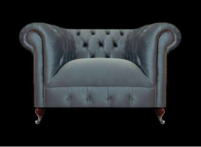 Chesterfield Groe Stoffsëtz Eckzëmmer Textil Eensëtzer Edele Sëtz