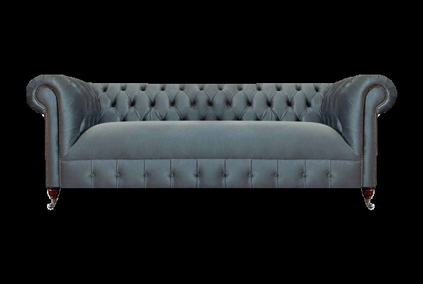 Grau Chesterfield Wunnzëmmer Sofa Modernen Dräisëtzer Sëtzmiwwel Canapé