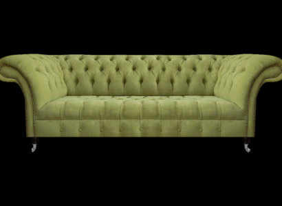 Chesterfield hellgréng Sofa Modernen Wunnzëmmer Dräisëtz Luxus Miwwelen