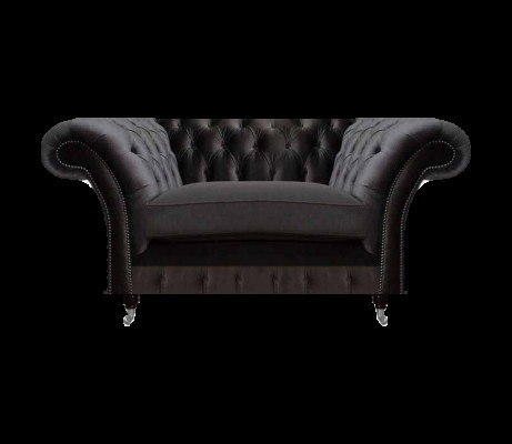 Chesterfield schwaarze gepolsterte Fauteuil Luxus Sëtzmiwwel Moderner Een-Seater