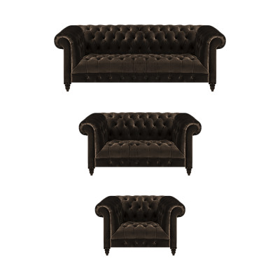 Stilvoll Chesterfield Brong Sofagarnitur Wunnzëmmer Modern Couchen