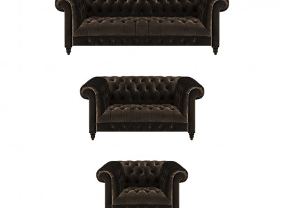 Stilvoll Chesterfield Brong Sofagarnitur Wunnzëmmer Modern Couchen
