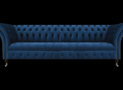 Blo Chesterfield gepolstert Designer Textilcouch Moderne Stoffcouch