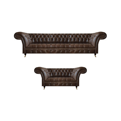 Brong Chesterfield Konschtlieder Sofae Designer Wunnzëmmer Couchë 2tlg