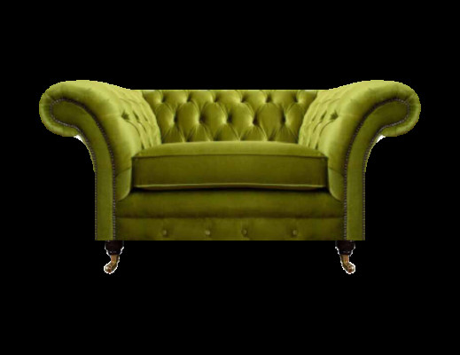 Olivgréng Chesterfield Fauteuil Polstermöbel Designer Textil 1-Sëtzer