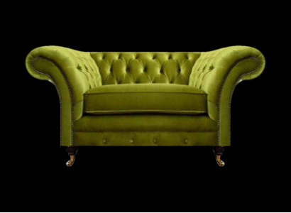 Olivgréng Chesterfield Fauteuil Polstermöbel Designer Textil 1-Sëtzer
