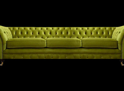 Chesterfield olivgréng Polstersofa Bettfunktioun Couch Wunnzëmmer Miwwelen