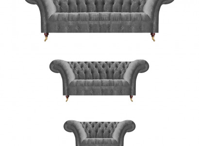 Stilvoll Chesterfield Garnitur Grou Sofaen Designer Fauteuil Luxus Miwwelen