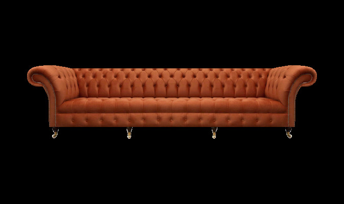 Chesterfield Brong Canapé Designer Sëtzsofa Wohnzëmmer Polster Miwwelen