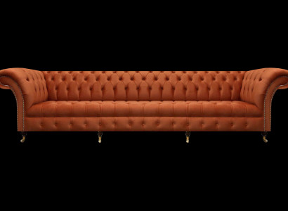 Chesterfield Brong Canapé Designer Sëtzsofa Wohnzëmmer Polster Miwwelen