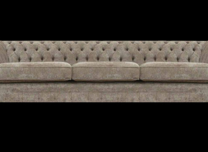 Hellgréng Chesterfield Sëtzcanapé Polstermöbel Designer Dräisëtzer Sofa