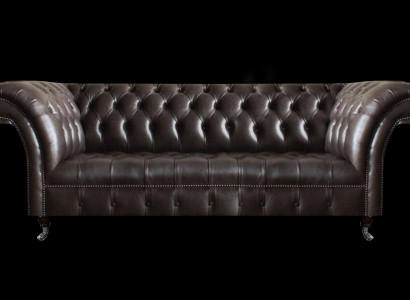 Chesterfield Liederemöbler Luxus-Dreisëtzer Wunnzëmmer Edel Couchen