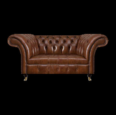 Ledercouch Chesterfield Brongen Canapé Wunnzëmmer Designer Ledermöbel