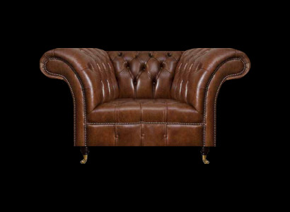 Chesterfield brong Liederfauteuil Wunnzëmmer Konschtleder Eenzelstull Miwwelen