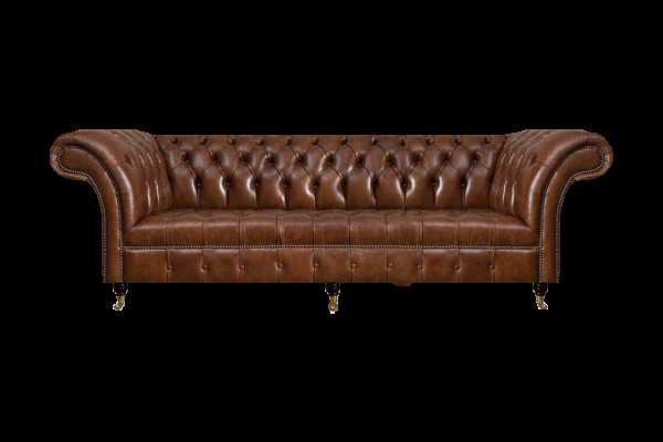 Brong Chesterfield Liederkanapé Edel Kanapéen 3-Sëtzer Livingzëmmer Miwwelen